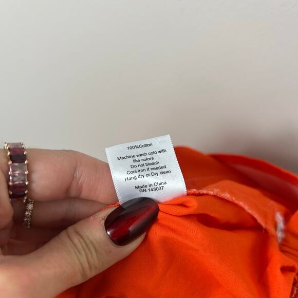 Hunter Bell High Rise Cropped Wide Leg Pants Orange Sz Small Boho Office - Picture 7 of 8